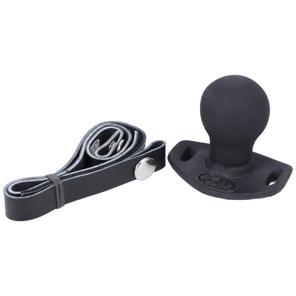 Tantus Beginner Ballgag - Silicone Mouth Gag with Adjustable Leather Straps - Black