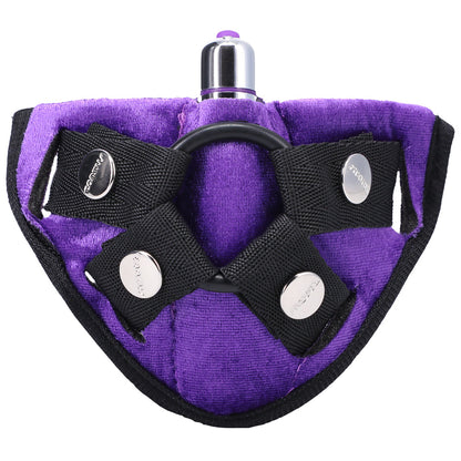 Tantus Velvet Vibrating Harness Strap-On – Lilac