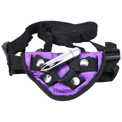 Tantus Velvet Vibrating Harness Strap-On – Lilac