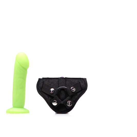 Tantus Vamp Strap-On Harness Kit – Lime – Realistic Silicone Dildo with Vibrating Harness
