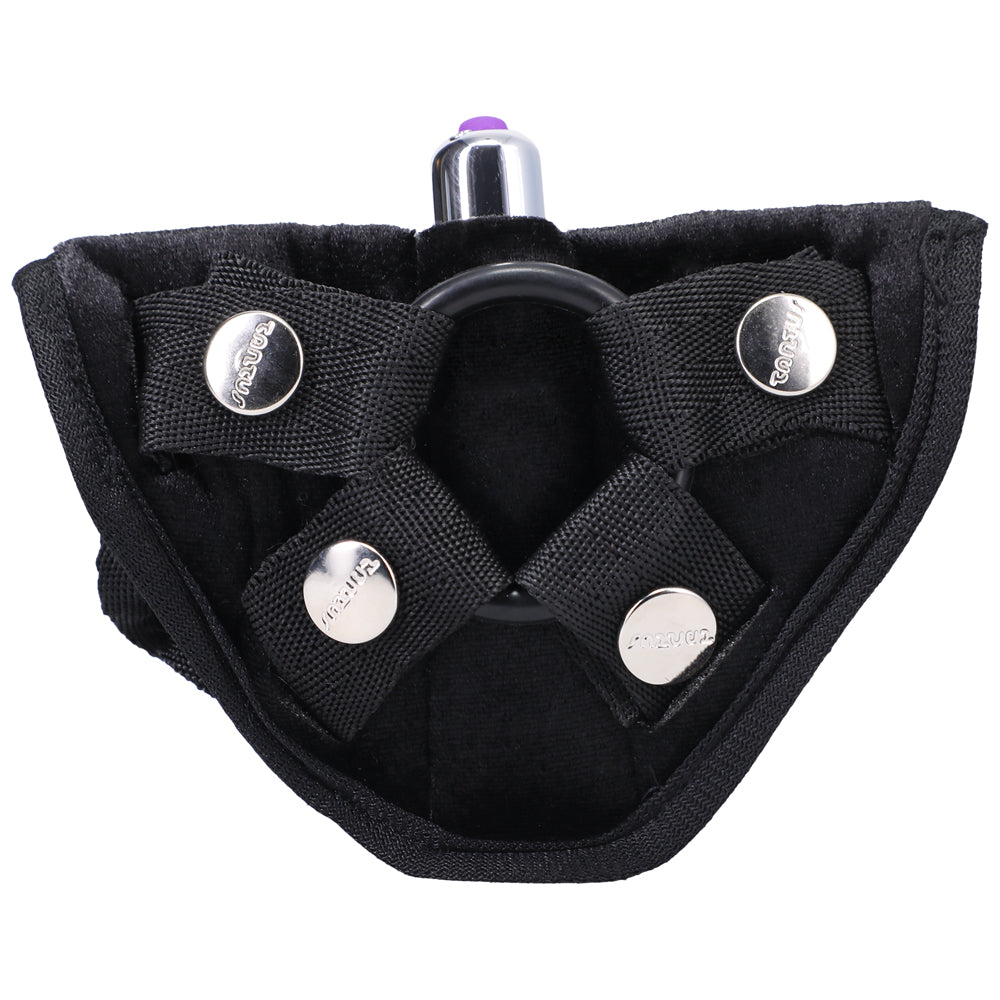 Tantus Vamp Strap-On Harness Kit with Velvet Vibrating Harness – True Blood Crimson