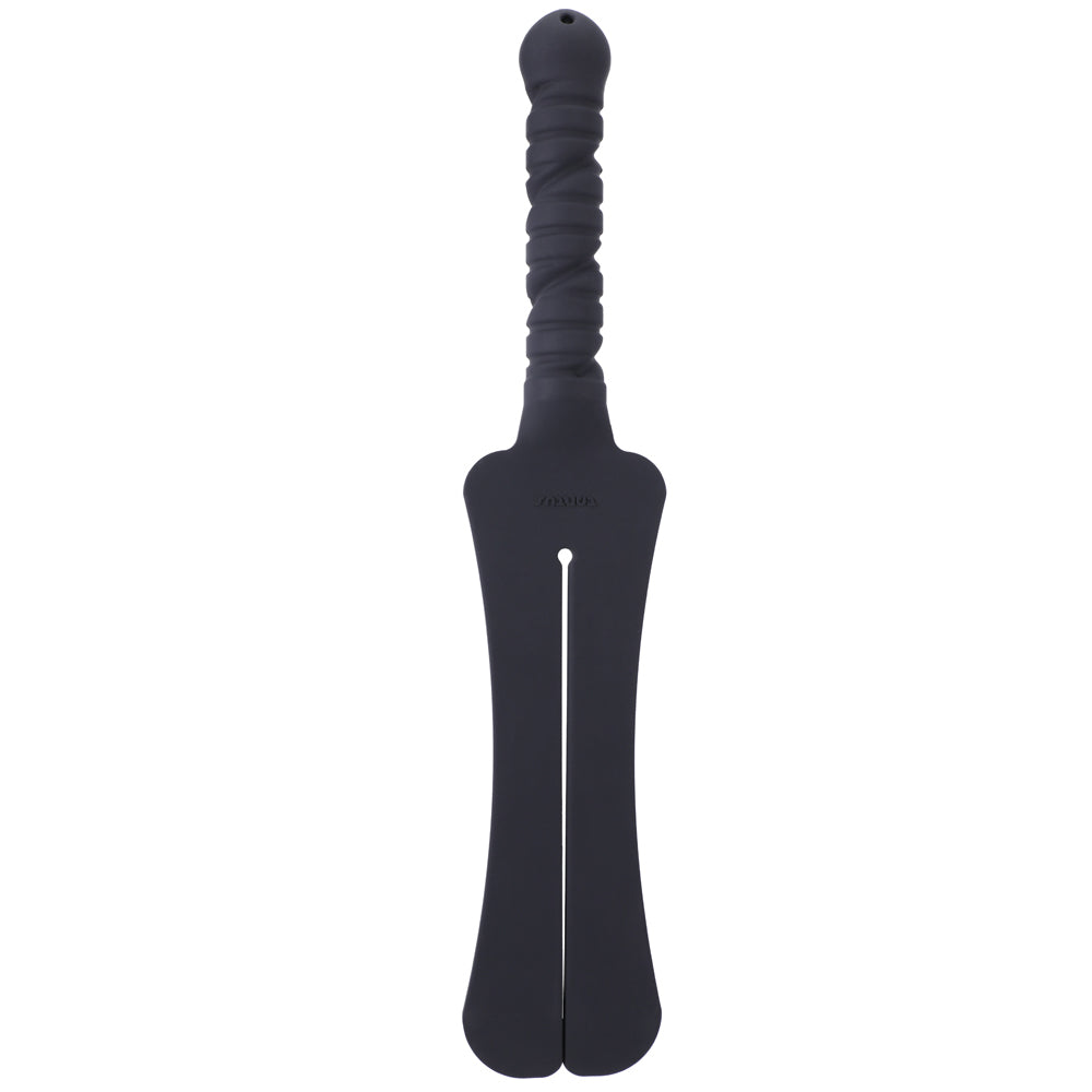 Tantus Trip 2 Tawse Dildo Paddle Whip – Black