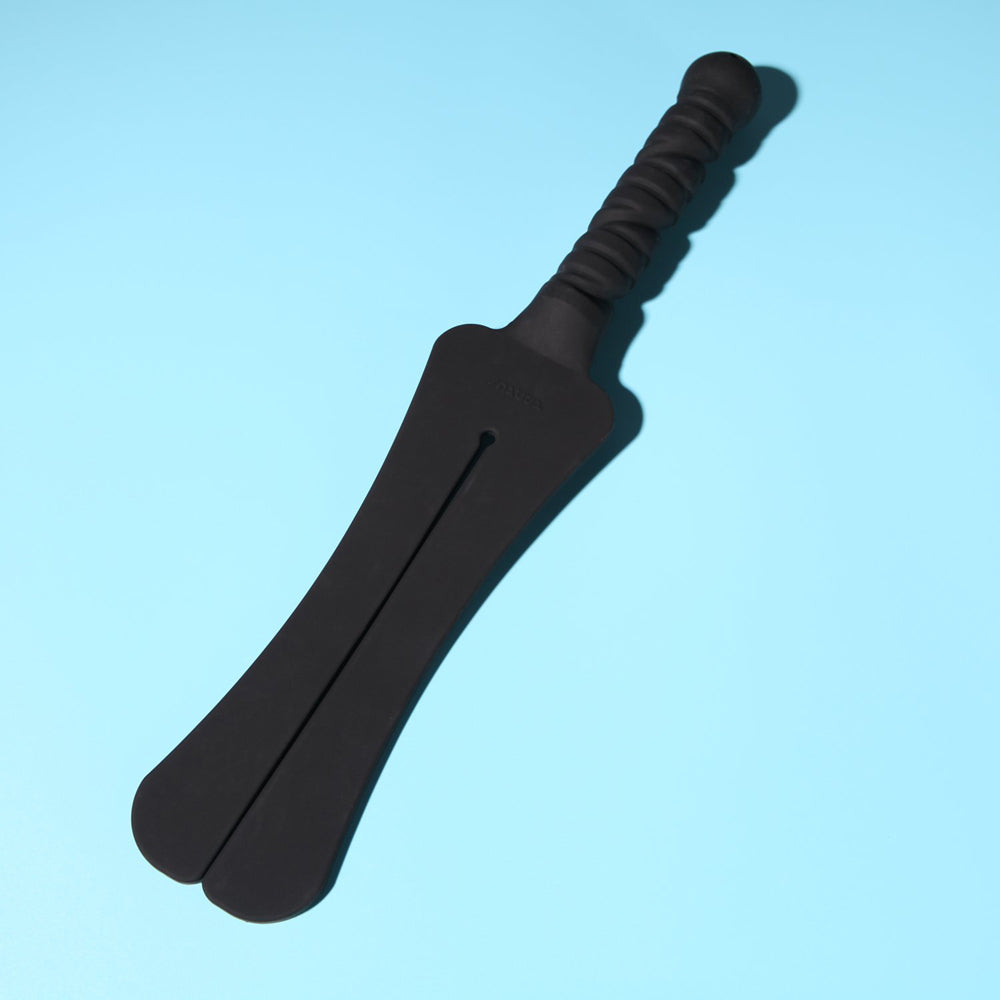 Tantus Trip 2 Tawse Dildo Paddle Whip – Black