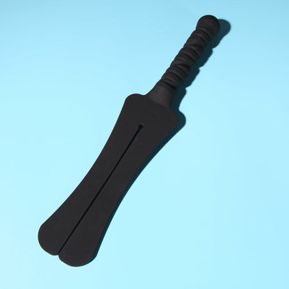 Tantus Trip 2 Tawse Dildo Paddle Whip – Black