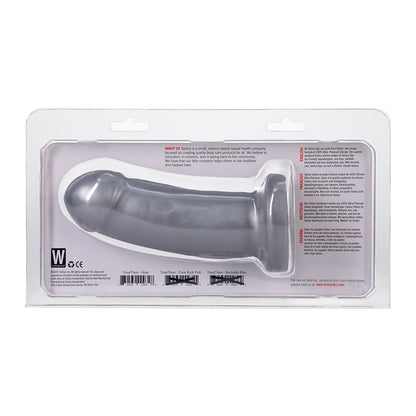 Tantus They/Them Super Soft Dildo - Silver - Flexible and Girthy Design