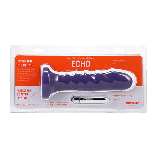 Tantus Echo Vibrating Dildo - Purple - G-Spot and P-Spot Stimulation