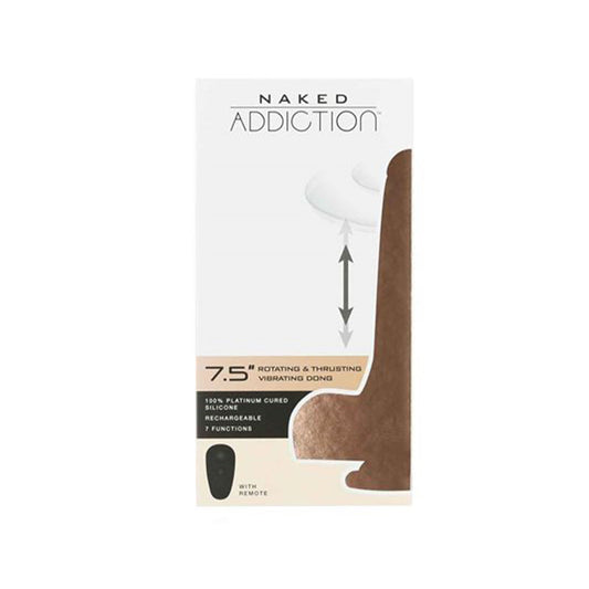Naked Addiction The Freak 7.5 in. Rotating & Thrusting Vibrating Dildo - Beige