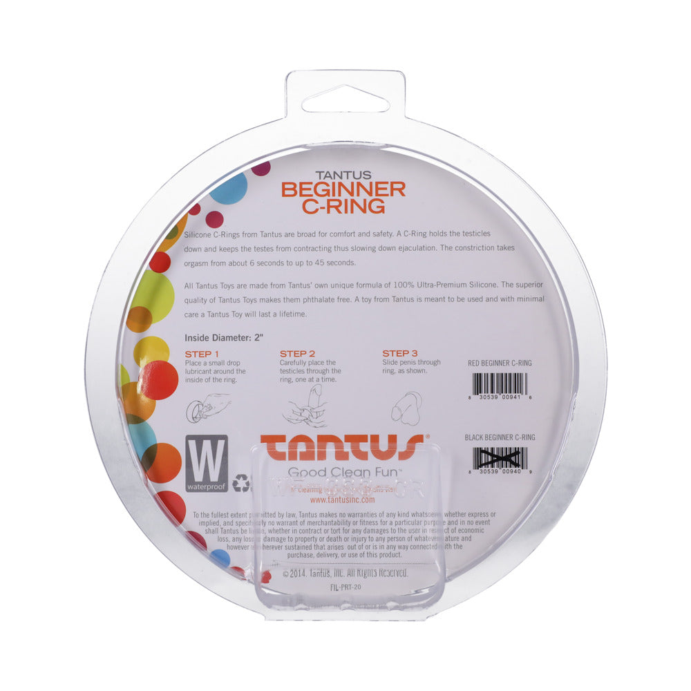 Tantus Beginner C-Ring 2 in. Silicone Ring - Crimson