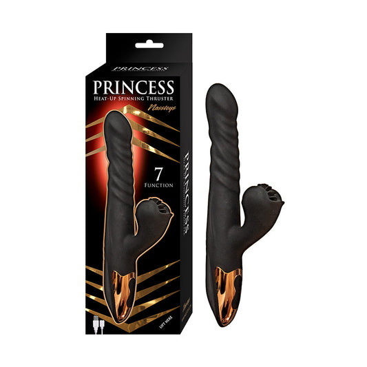 Princess Heat-Up Spinning Thruster - Black - Multi-Function Silicone Toy