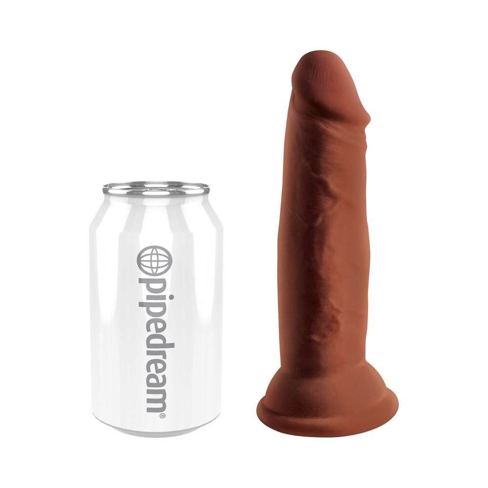 King Cock Plus 6 in. Triple Density Cock - Realistic Dildo with Suction Cup - Brown