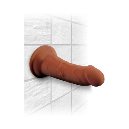 King Cock Plus 6 in. Triple Density Cock - Realistic Dildo with Suction Cup - Brown