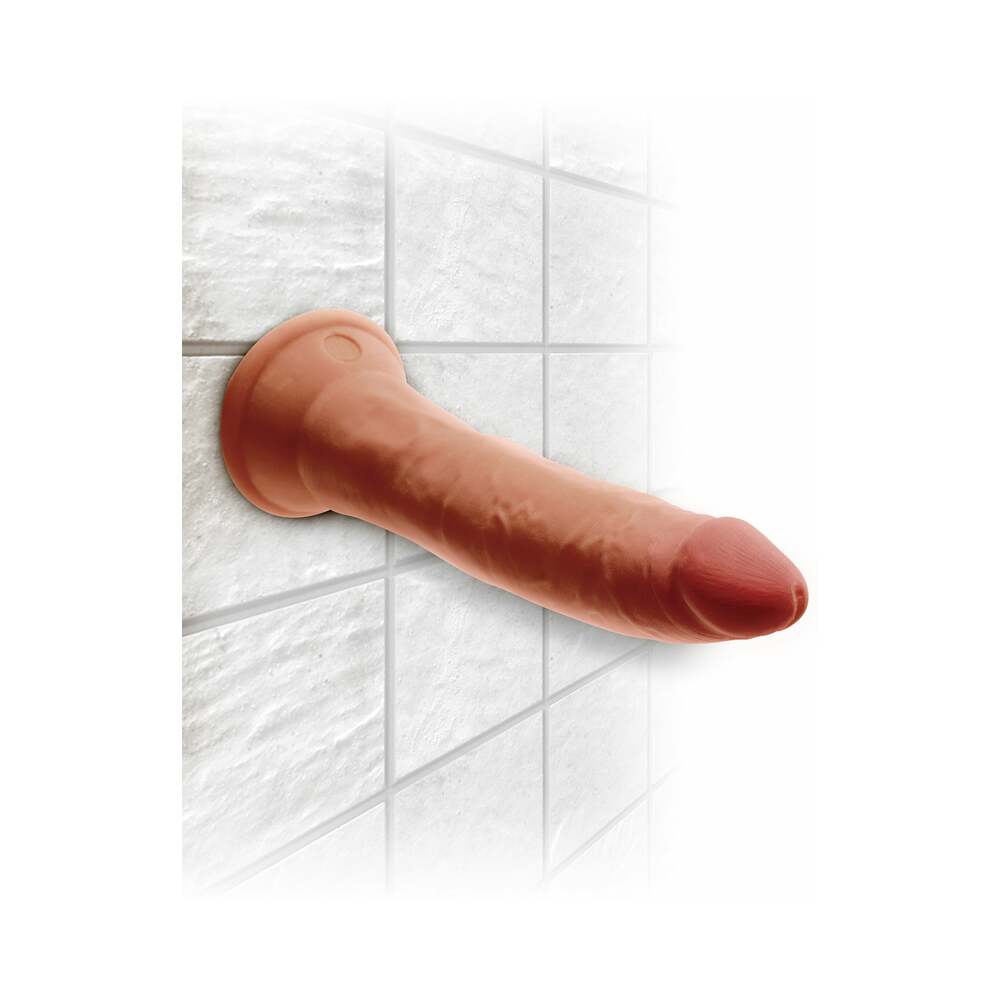 Pipedream King Cock Plus 7 in. Triple Density Cock with Suction Cup – Tan