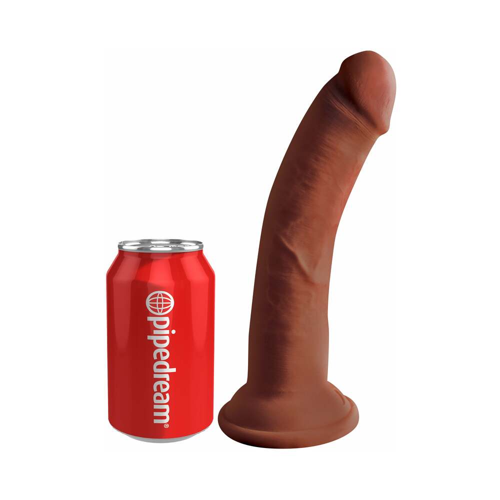 Pipedream King Cock Plus 8 in. Triple Density Cock Realistic Dildo with Suction Cup - Brown
