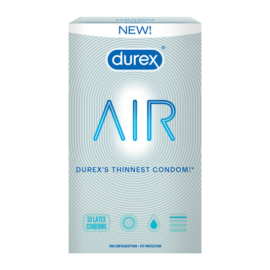 Durex Air Condoms – Ultra Thin, Lubricated, Clear – Pack of 10