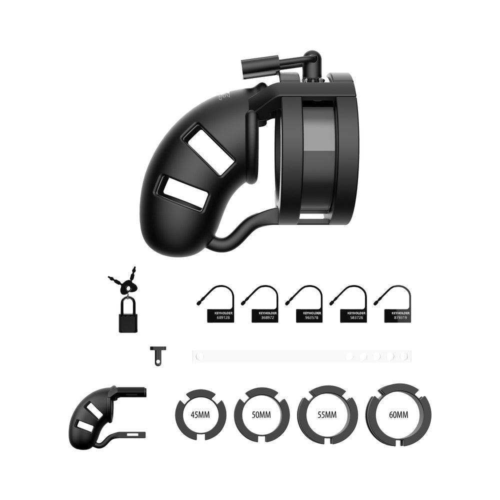 Shots ManCage Model 18 Adjustable Cock Cage with Silicone Ballsplitter – Black