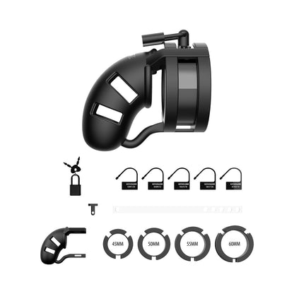 Shots ManCage Model 18 Adjustable Cock Cage with Silicone Ballsplitter – Black