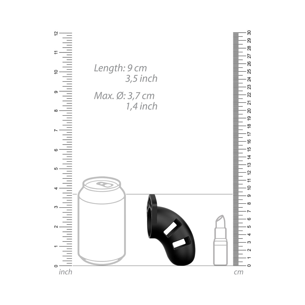 Shots ManCage Model 20 Adjustable Silicone Chastity Cock Cage - Black