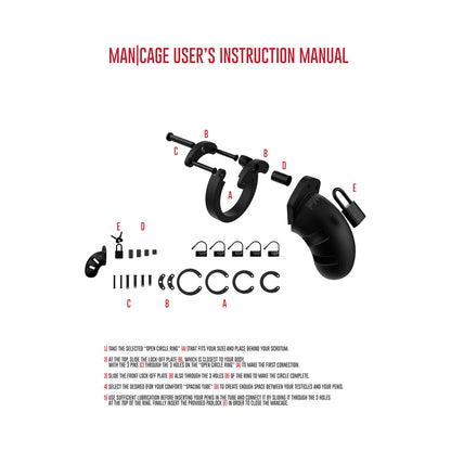 Shots ManCage Model 20 Adjustable Silicone Chastity Cock Cage - Black