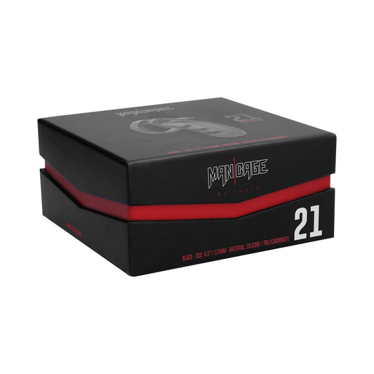 Shots ManCage Model 21 Adjustable Silicone Chastity Cock Cage – Black