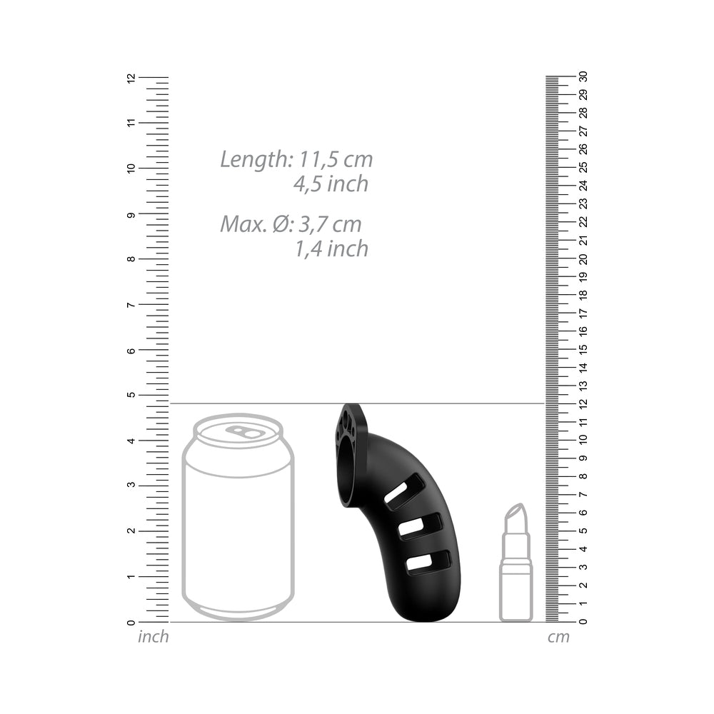 Shots ManCage Model 21 Adjustable Silicone Chastity Cock Cage – Black