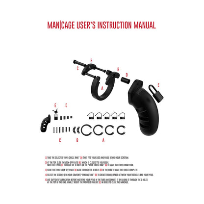 Shots ManCage Model 21 Adjustable Silicone Chastity Cock Cage – Black