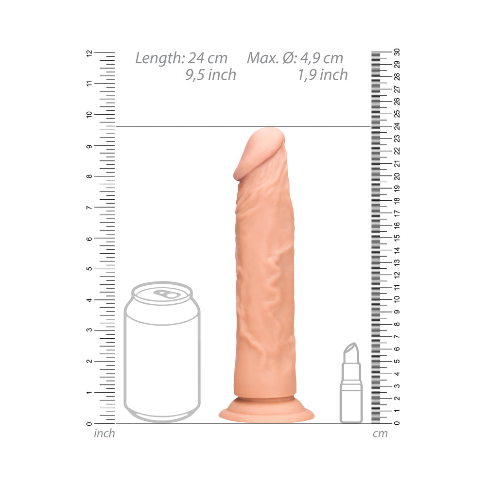 RealRock 9 in. Dildo with Suction Cup – Beige