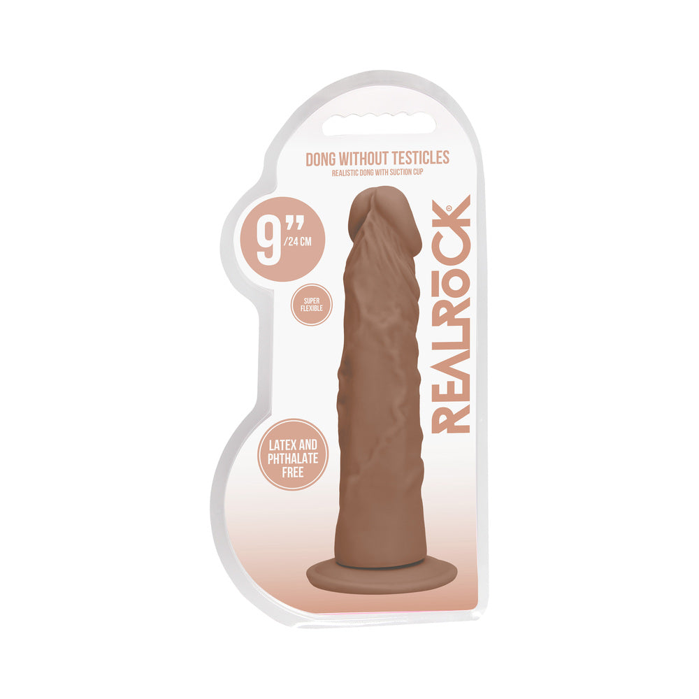 RealRock 9 in. Realistic Dildo with Suction Cup – Tan