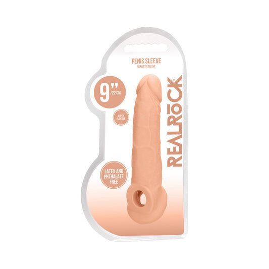 RealRock 9 in. Penis Sleeve Extender Sling - Beige