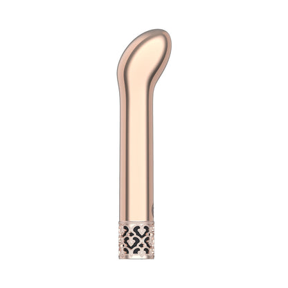 Royal Gems Jewel Rechargeable Curved ABS Bullet Vibrator - Rose Gold