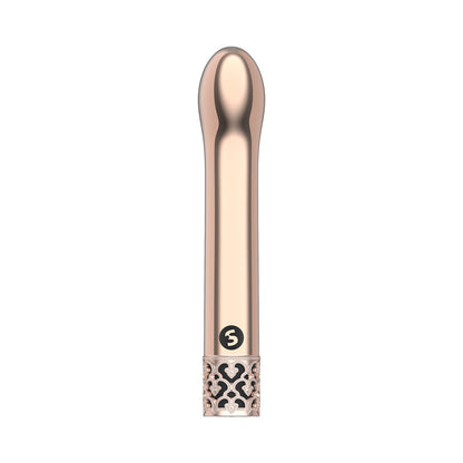 Royal Gems Jewel Rechargeable Curved ABS Bullet Vibrator - Rose Gold