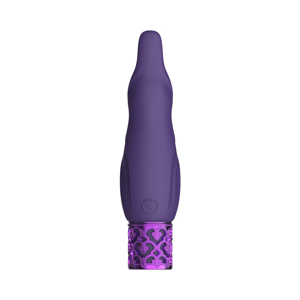 Royal Gems Sparkle Rechargeable Flicking Silicone Bullet Vibrator – Purple