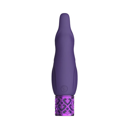 Royal Gems Sparkle Rechargeable Flicking Silicone Bullet Vibrator – Purple