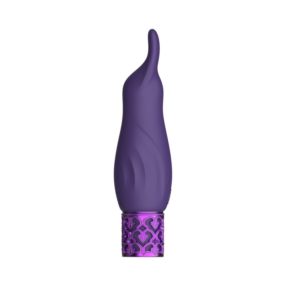 Royal Gems Sparkle Rechargeable Flicking Silicone Bullet Vibrator – Purple