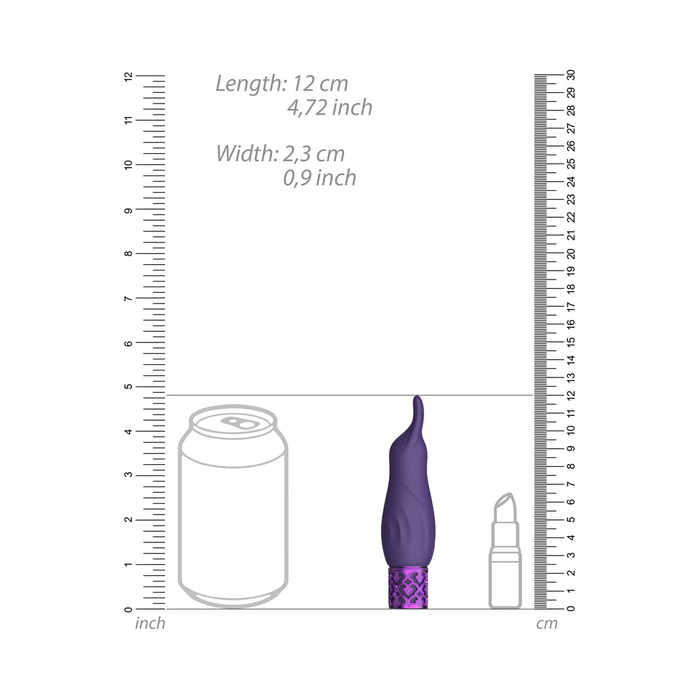 Royal Gems Sparkle Rechargeable Flicking Silicone Bullet Vibrator – Purple