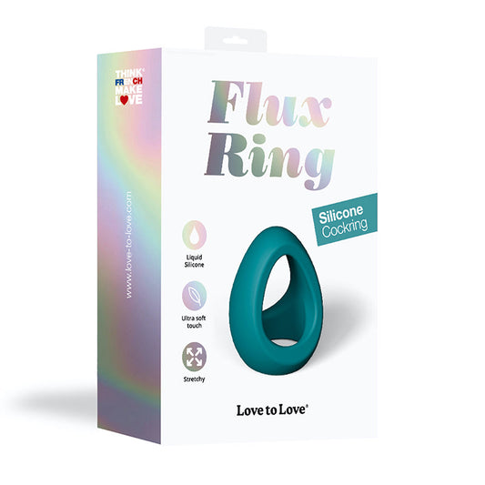 Love to Love Flux Ring Silicone Cock & Ball Ring – Teal