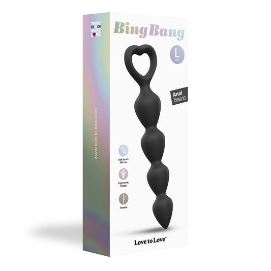 Love to Love Bing Bang Silicone Anal Beads - Large, Black