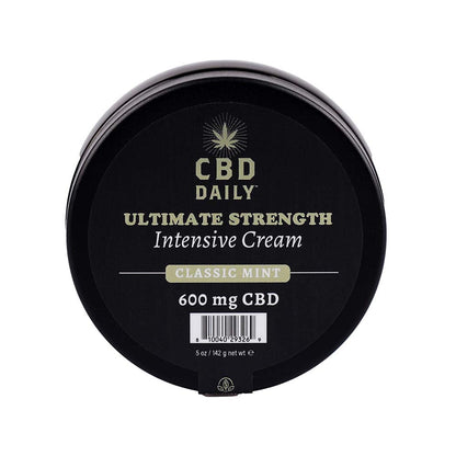 Earthly Body CBD Cream Mint 5 oz - Therapeutic Relief Cream - White