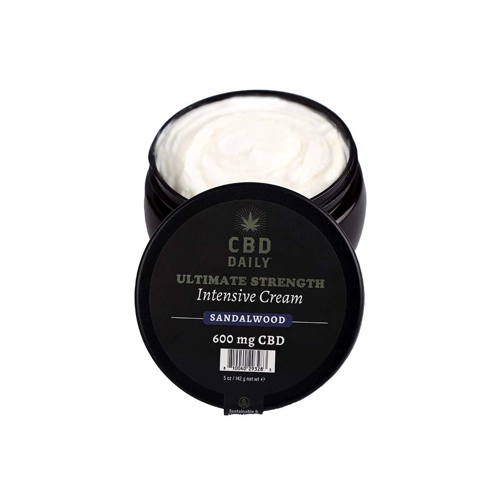 Earthly Body CBD Cream Sandalwood Intensive Cream 5 oz - White
