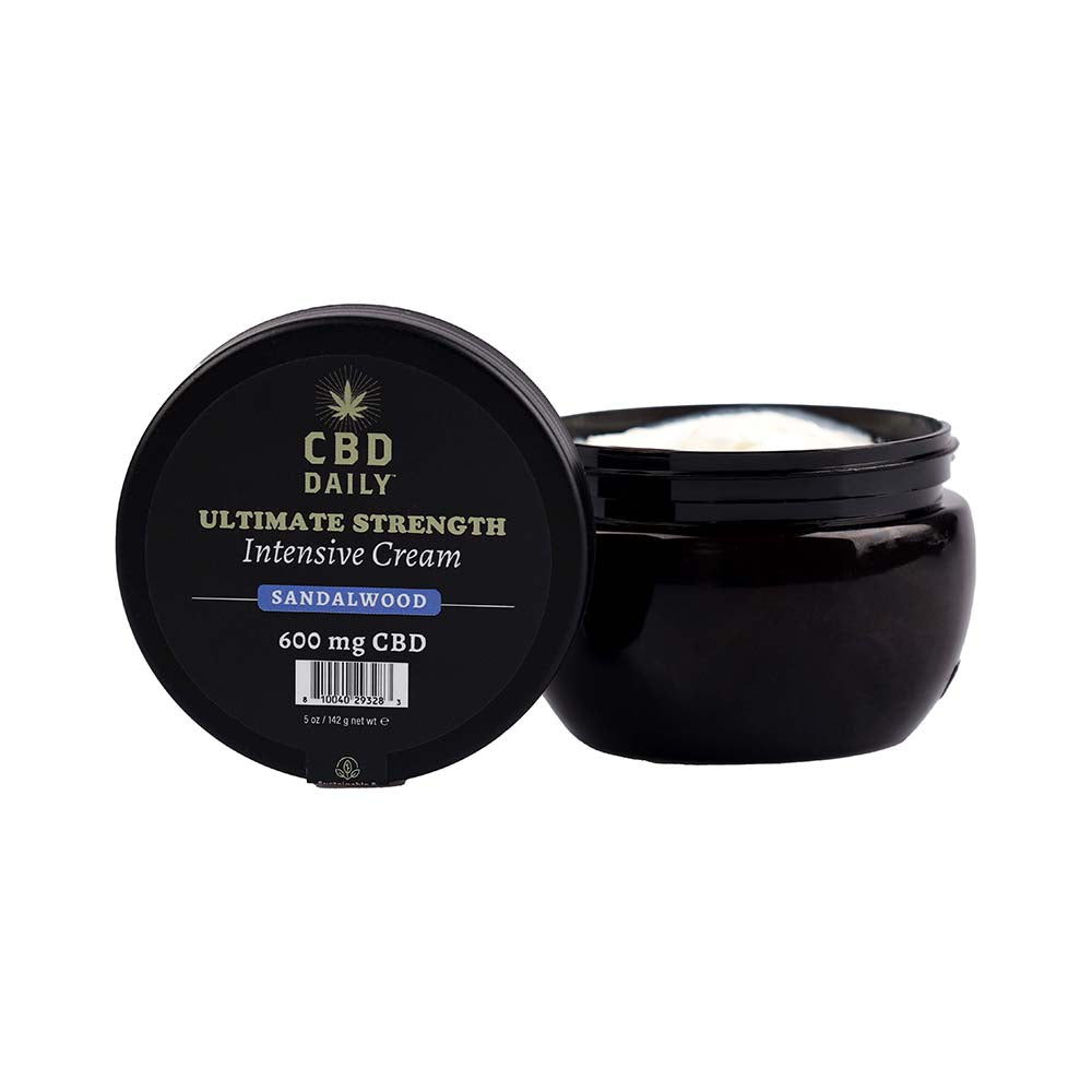 Earthly Body CBD Cream Sandalwood Intensive Cream 5 oz - White