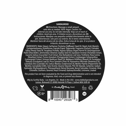 Earthly Body CBD Cream Sandalwood Intensive Cream 5 oz - White