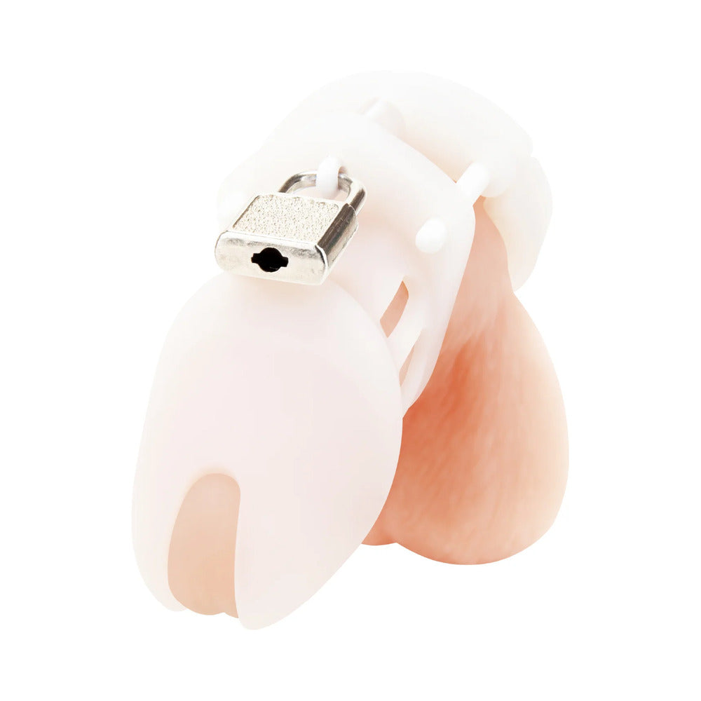 Electric Eel Silicone Chastity Cock Cage – White – Comfortable Design