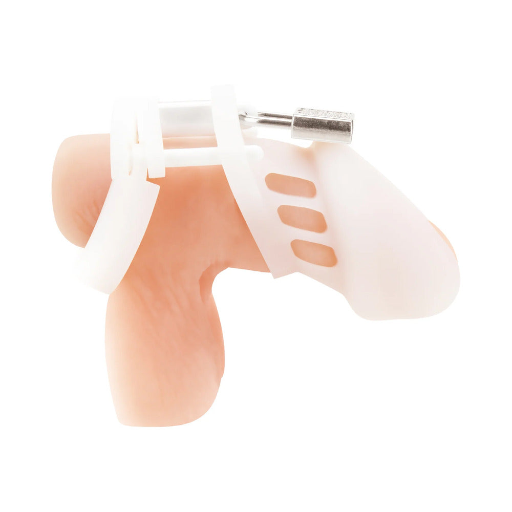Electric Eel Silicone Chastity Cock Cage – White – Comfortable Design