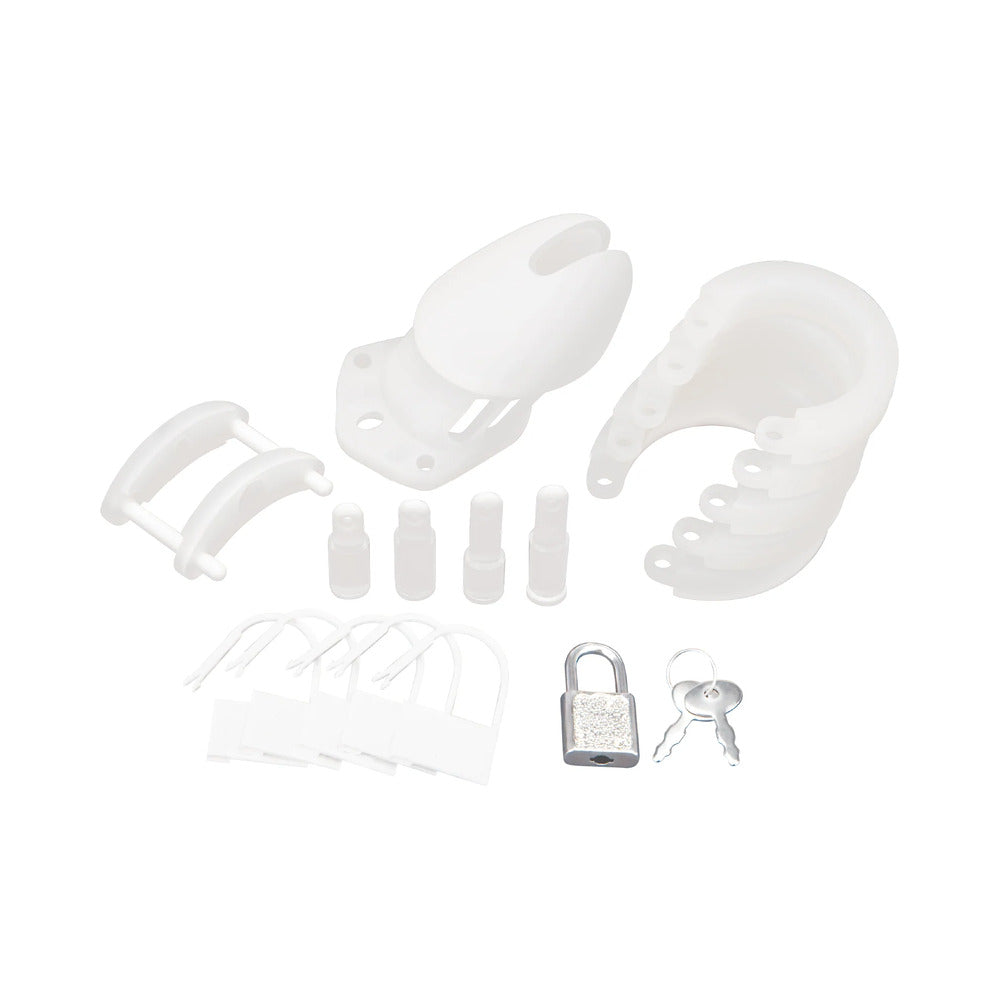 Electric Eel Silicone Chastity Cock Cage – White – Comfortable Design