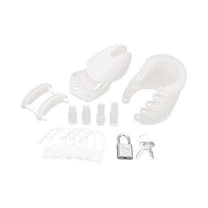 Electric Eel Silicone Chastity Cock Cage – White – Comfortable Design