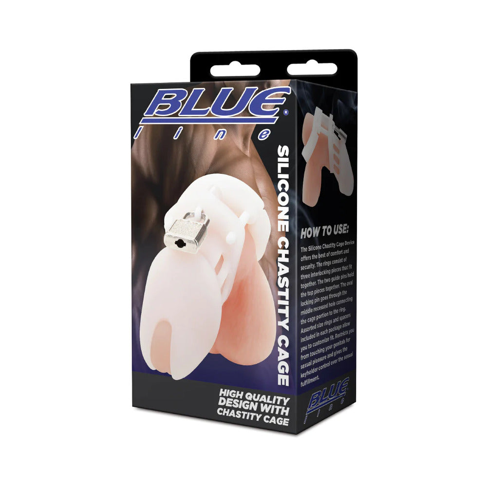 Electric Eel Silicone Chastity Cock Cage – White – Comfortable Design