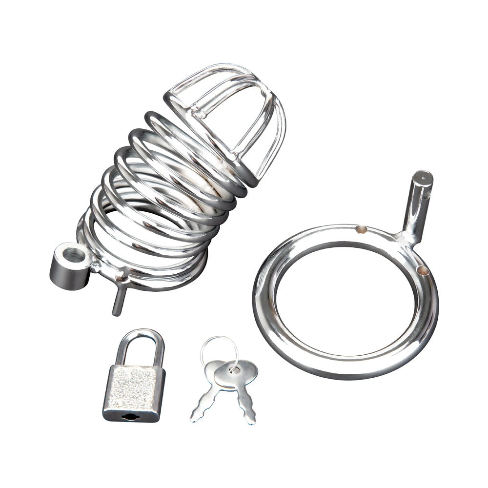 Electric Eel Deluxe Chastity Cage – Silver Metal Design