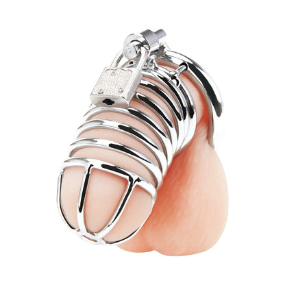 Electric Eel Deluxe Chastity Cage – Silver Metal Design