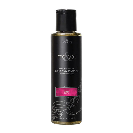 Sensuva Me & You Pheromone-Infused Luxury Massage Oil – Berry Flirty, 4.2 oz