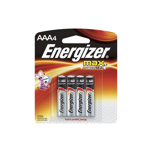 Energizer AAA Batteries 4-Pack – Silver/Steel/Chrome