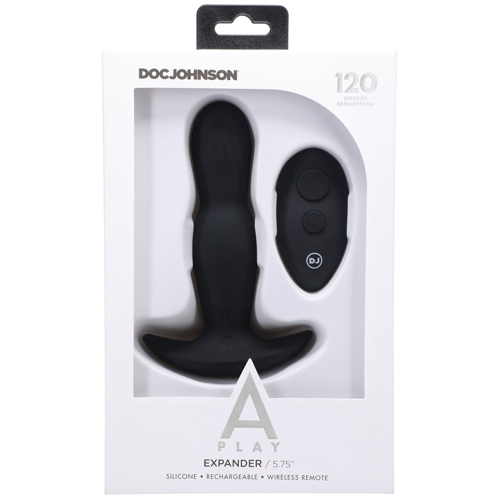 Doc Johnson A-Play EXPANDER Rechargeable Silicone Anal Plug with Remote – Black